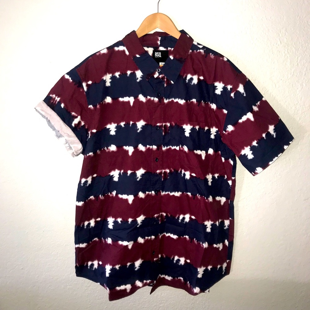 NWT RSQ Cloud Dye Short-Sleeve Shirt - XXL